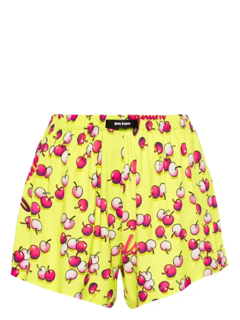Palm Angels cherries-print boxer shorts Yellow PWUC009F24FAB0015432