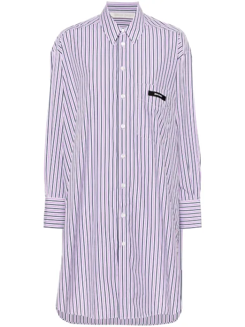 Palm Angels striped midi shirt dress Purple PWDG002F24FAB0013503