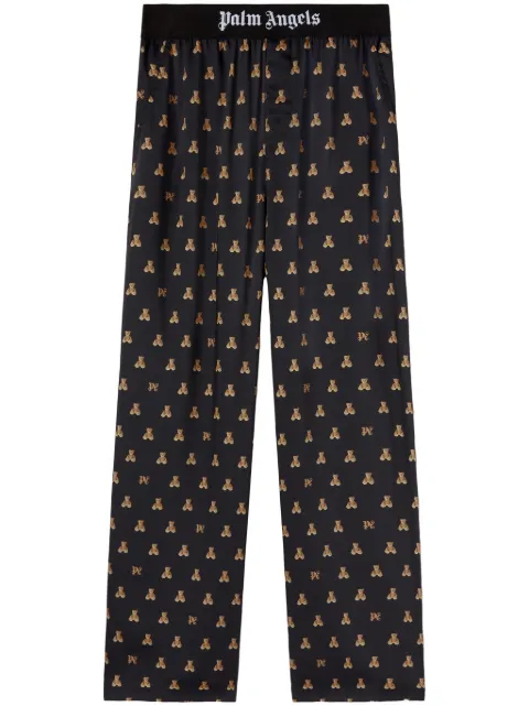 Palm Angels Bear Monogram trousers Black PMCA111F24FAB0031060