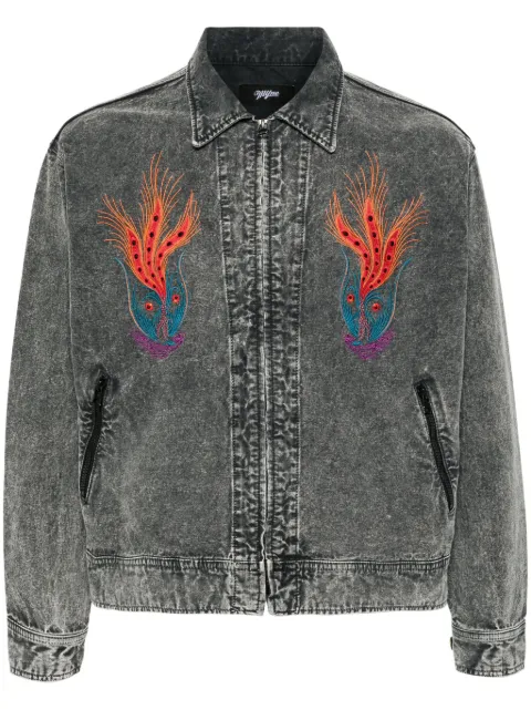 Myne embroidered-peacock canvas jacket Grey G10JK013