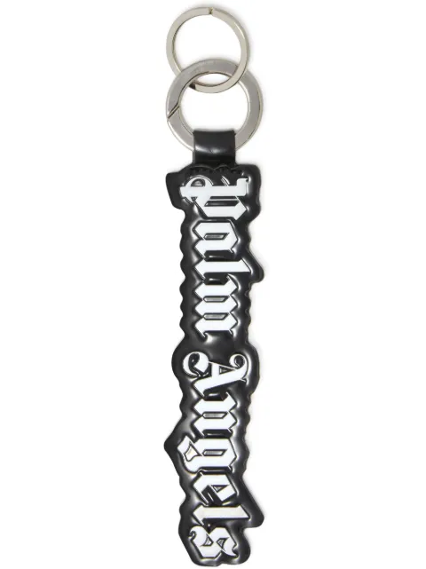 Palm Angels logo-embossed key ring Black PMNJ009F24FAB0011001