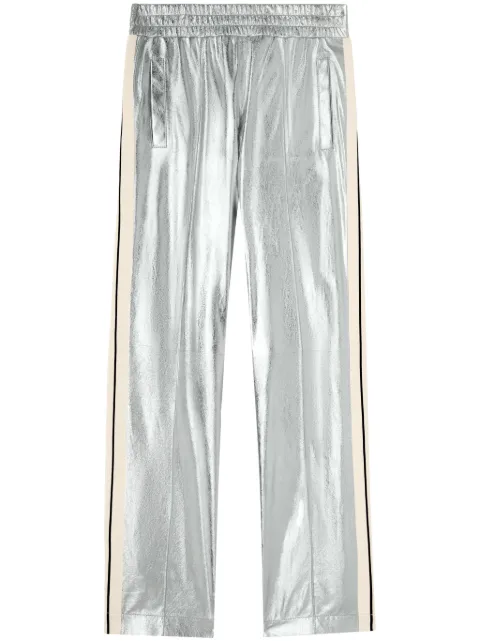 Palm Angels metallic-finish leather trousers Silver PMJB016F24LEA0017203