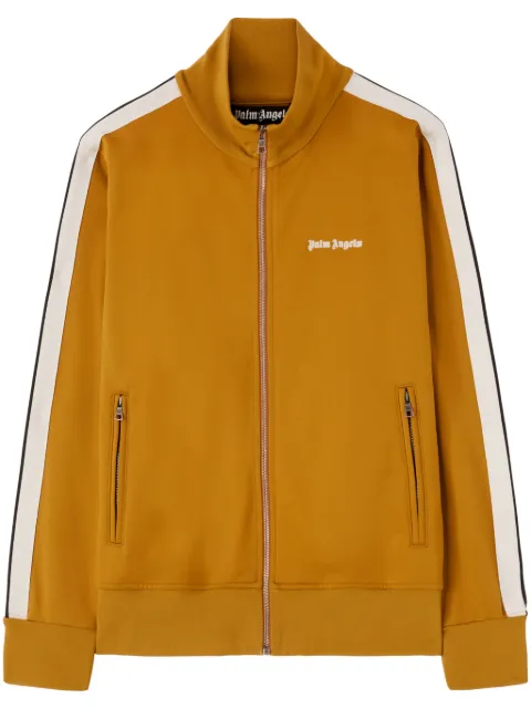 Palm Angels logo-embroidered zip-up jacket Yellow PMBD058F24FAB0036403