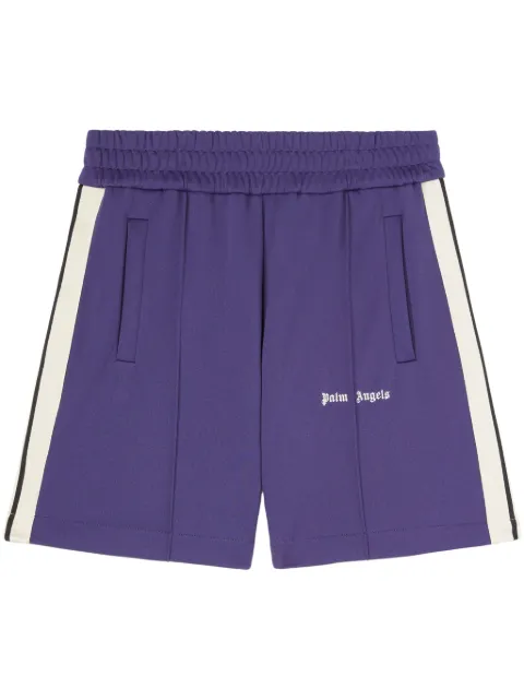 Palm Angels logo-print track shorts Blue PMCL004C99FAB0014603