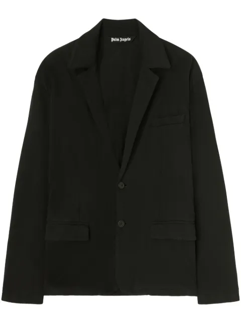 Palm Angels single-breasted cotton blazer Black PMEN047F24FAB0011010