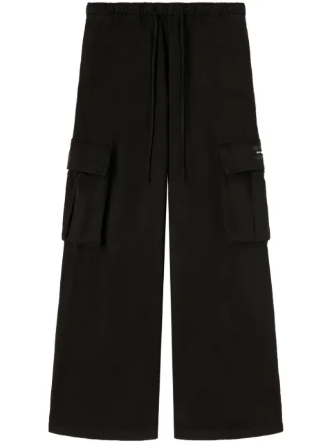 Palm Angels wide-leg jersey cargo pants Black PMCF034F24FAB0011010