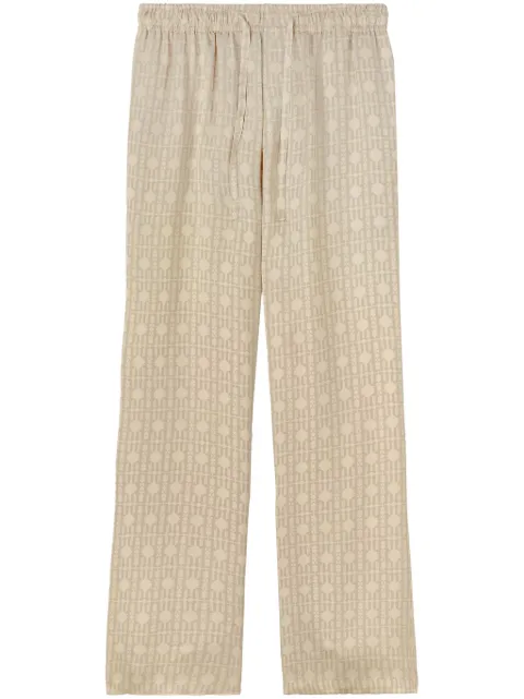 Palm Angels monogram-jacquard wide-leg trousers Neutrals PMCA168F24FAB0016161