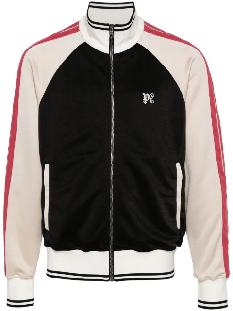 Palm Angels monogram colour-block track jacket Black PMBD079F24FAB0011061