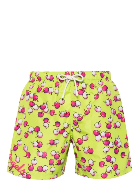 Palm Angels Cherry-print swimming shorts Green PMFD012F24FAB0055432