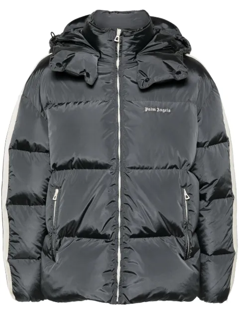 Palm Angels logo-embroidered puffer jacket Grey PMED028C99FAB0010703
