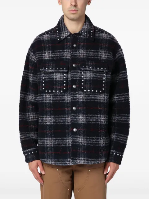 Palm Angels checked shirt jacket Blue PMES033F24FAB0024610