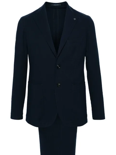 Tagliatore seersucker-texture single-breasted suit Blue ADAKAR22K1230003