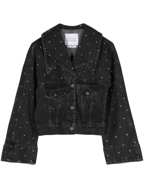 Hayley Menzies studded denim jacket Black SS2401056DMJCBLK