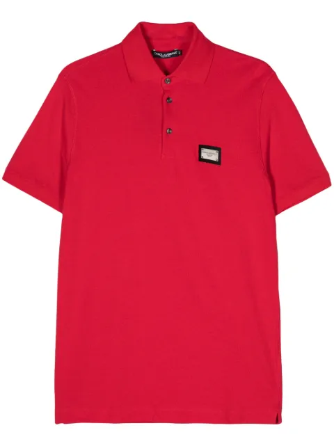 Dolce & Gabbana logo-plaque polo shirt Red G8PL4TG7F2H