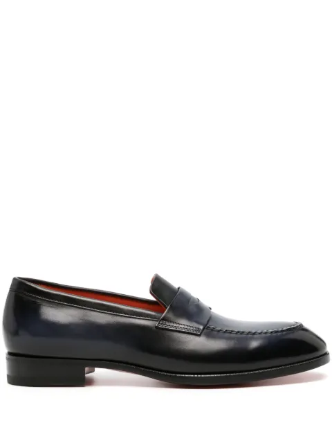Santoni faded leather penny loafers Blue MCJS18645BB4BFUL