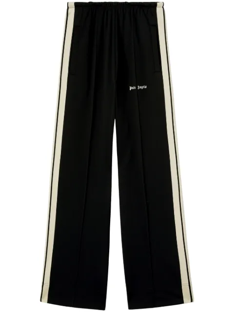 Palm Angels logo-embroidered wide-leg track pants Black PWCJ031C99FAB0011003