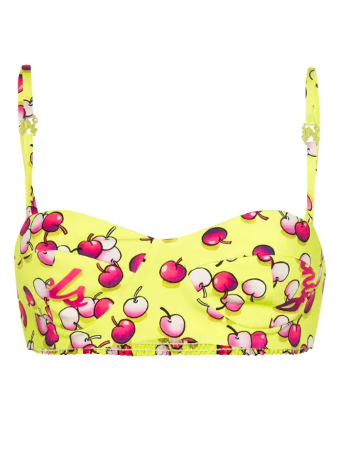 Palm Angels cherries-print balconette bra Green PWUB014F24FAB0015432