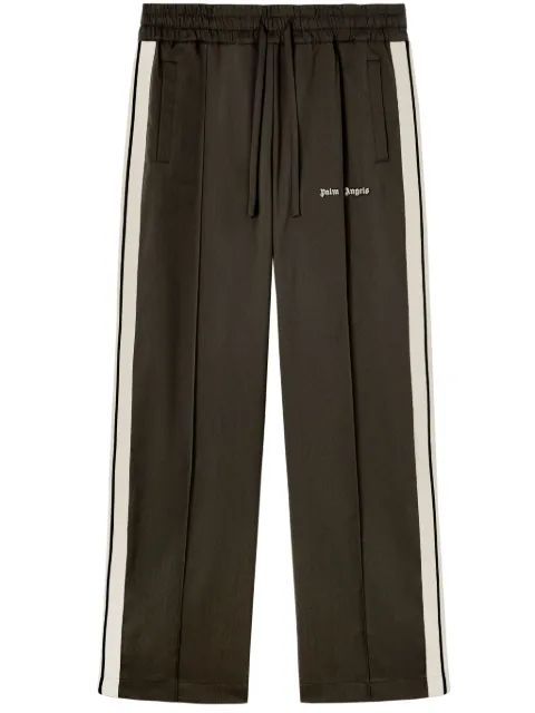 Palm Angels logo-embroidered wool track pants Brown PMCJ021F24FAB0035603