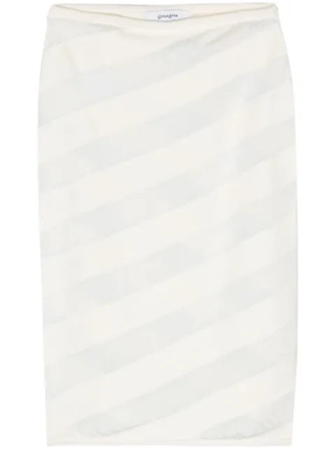 Gimaguas Zebara semi-sheer panel skirt White ZEBARASKIRT