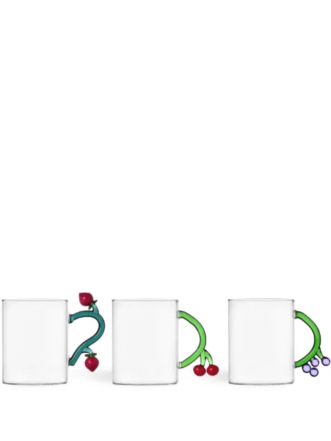 Ichendorf Milano Fruits and Flowers glass mugs (set of three) White 9997128