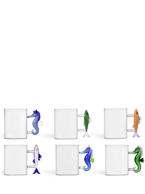 Ichendorf Milano Marine Garden assorted mugs (set of six) White 9997133