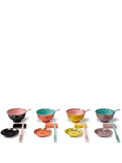 POLSPOTTEN Grandpa porcelain Asian bowls (set of four) Black 230400619
