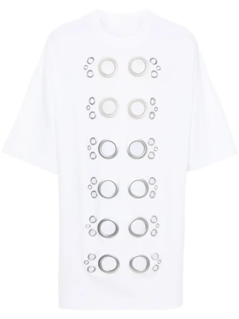 Givenchy eyelet-embellished T-shirt White BM71KL3YLR