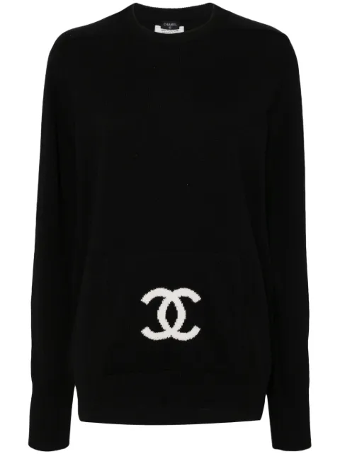 CHANEL Pre-Owned 1990-2000s cashmere sweater Black 123404