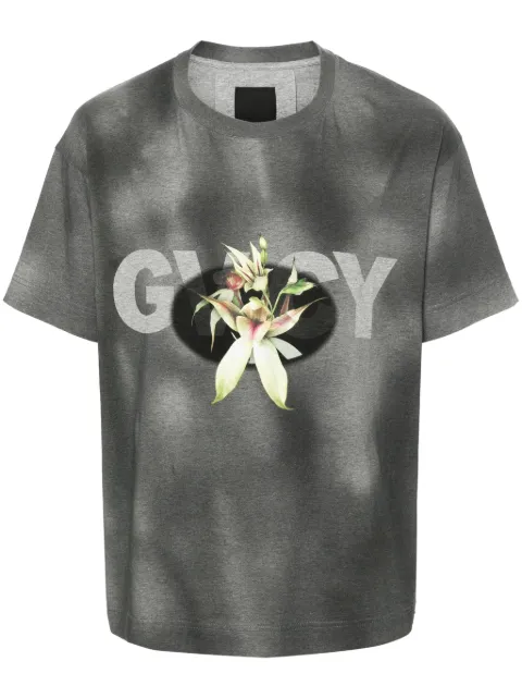 Givenchy logo-print faded T-shirt Black BM71JB3YLP