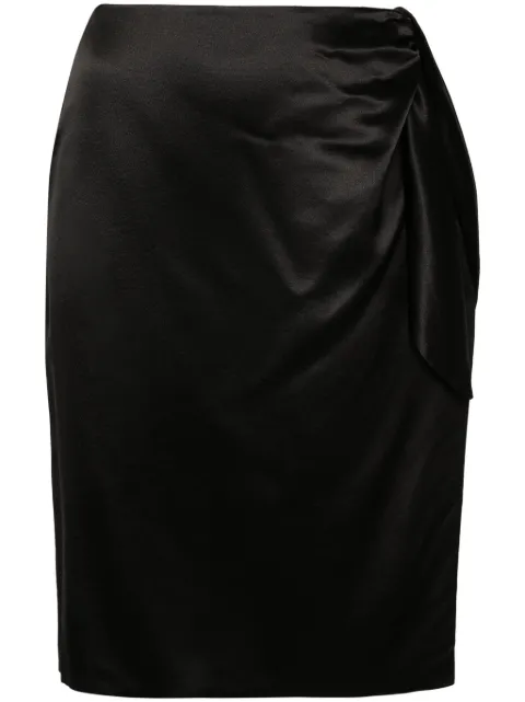 Saint Laurent knot-detailing silk skirt Black 776450Y6H40