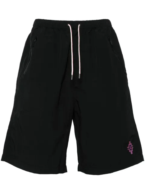 COUNTY OF MILAN Graffiti Cross bermuda shorts Black CMCB007S24FAB0011084