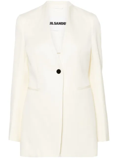 Jil Sander single-breasted wool blazer Neutrals J04BN0001J40021