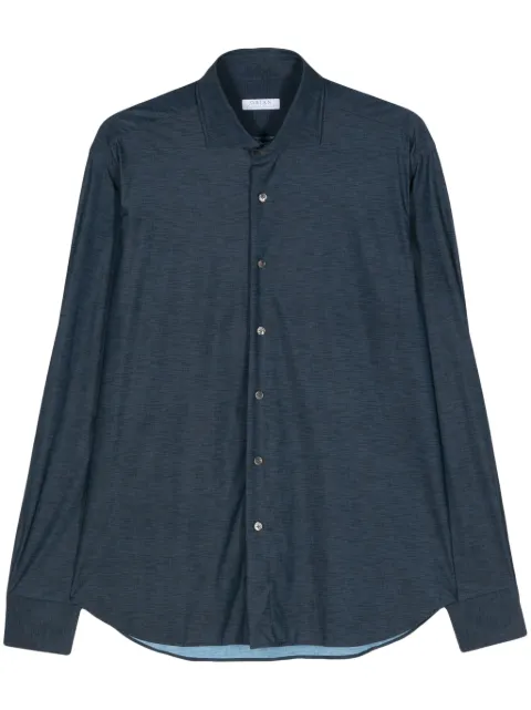 Orian long-sleeves mélange shirt Blue 02UT30