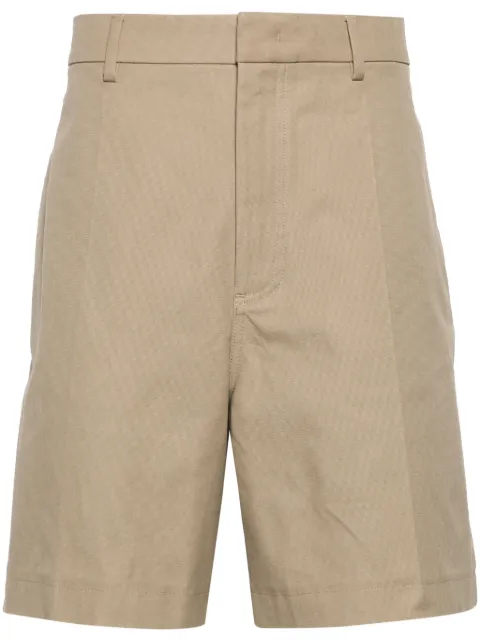 Valentino Garavani V logo-plaque cotton shorts Neutrals VRDDV19UA
