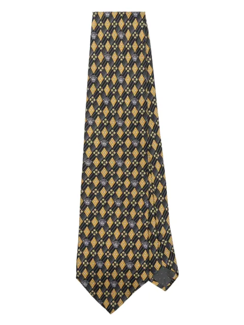 Versace Pre-Owned 1990s Medusa Head-print silk tie Grey VER150RR