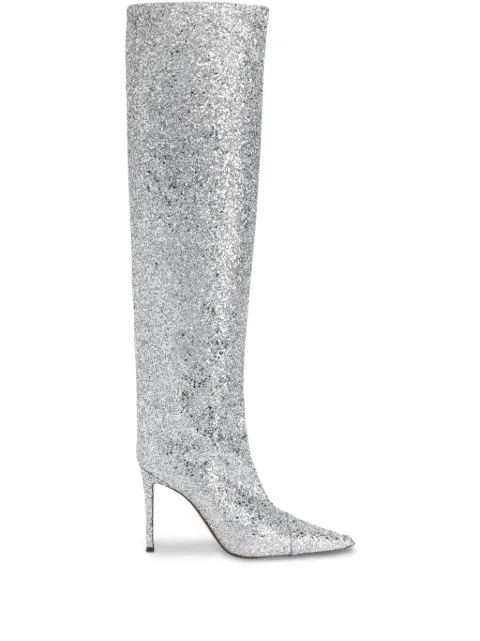Alexandre Vauthier 90mm Viola glittered boots Silver AVI2802002