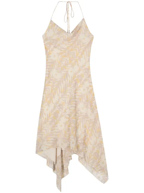 Patrizia Pepe abstract-pattern handkerchief dress Neutrals 2A2715A429