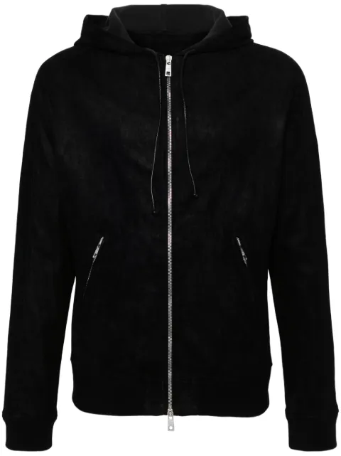 Giorgio Brato suede hooded jacket Black GU24S9023GRASS