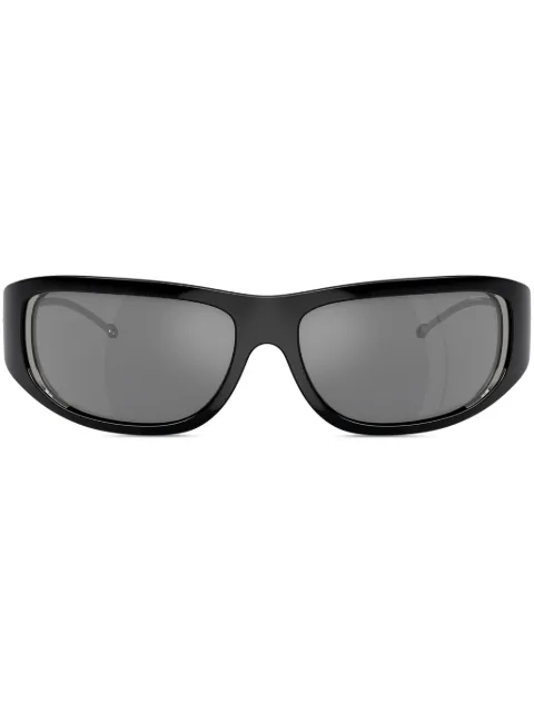 Diesel logo-plaque rectangle-frame sunglasses Black LX300100LEN