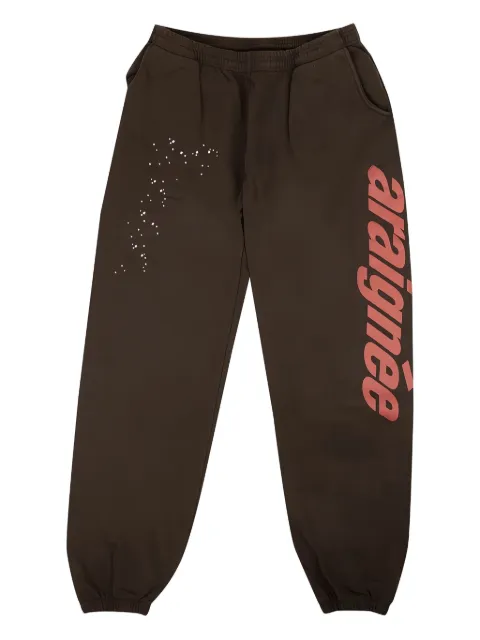 SP5DER Araignee star-print track pants Brown ARAIGNEESWEATPANT