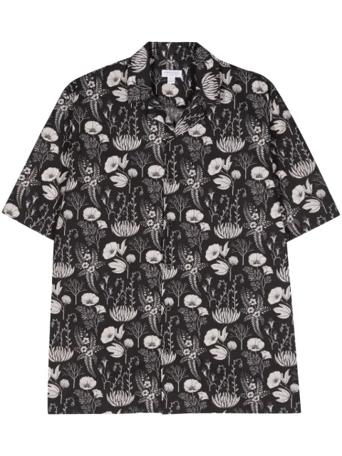 Sunspel floral-print cotton shirt Black KSMSHT2009P