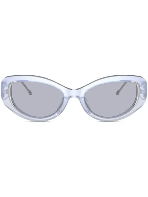Diesel logo-plaque cat-eye sunglasses Grey LX200100LEN