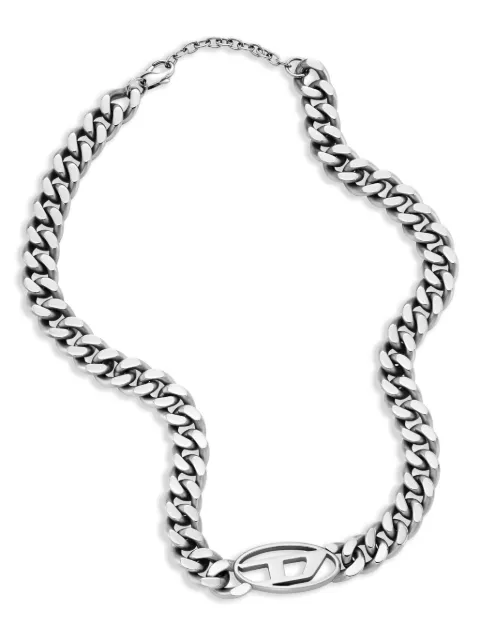 Diesel Dx1433 Oval D curb-chain necklace Silver DX143300DJW