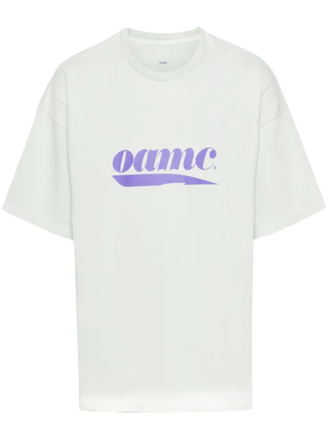 OAMC logo-print organic cotton T-shirt Green 24E28OAJ31COT00912