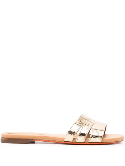 Santoni open-toe flat slides Gold WHPF70953HA1TRKC
