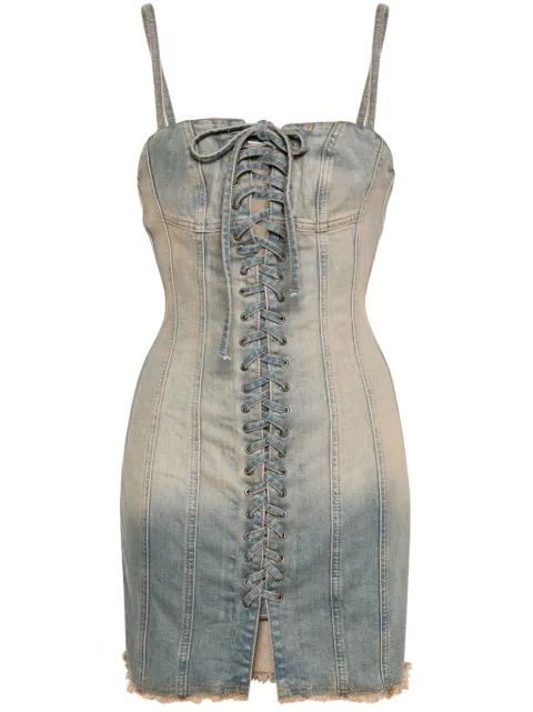 MISBHV Lara lace-up denim dress Blue 240W805