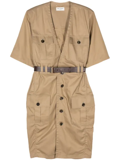 Saint Laurent Saharienne shirt dress Neutrals 790089Y3A99