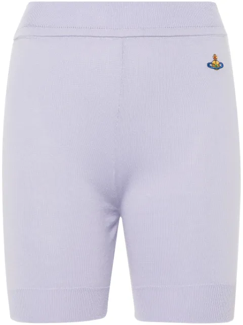 Vivienne Westwood Orb-embroidered knitted shorts Purple 1802000PY001B