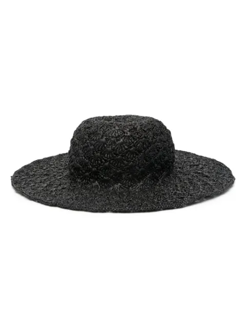 ISABEL MARANT Tulum woven raffia sun hat Black CU006XFAB1C29A