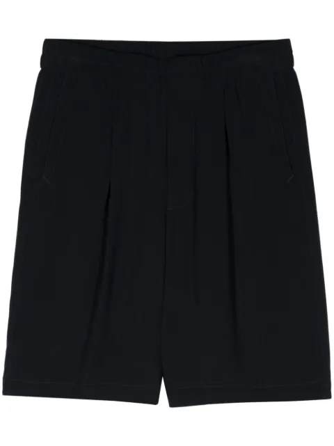 Giorgio Armani pleat-detail wide-leg shorts Blue 4SGPB02FT03K7